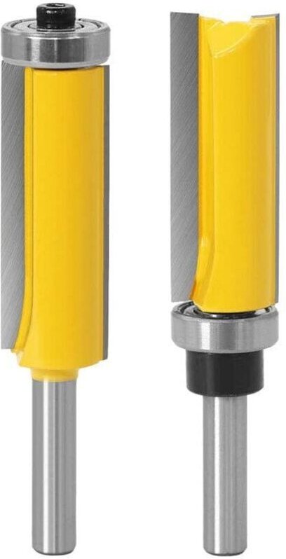 Shining House - Holzbearbeitungsfräser-Set mit 8 mm Schaft, 2-teiliger gerader Bündigfräser mit Lager, Kopierfräser mit ...