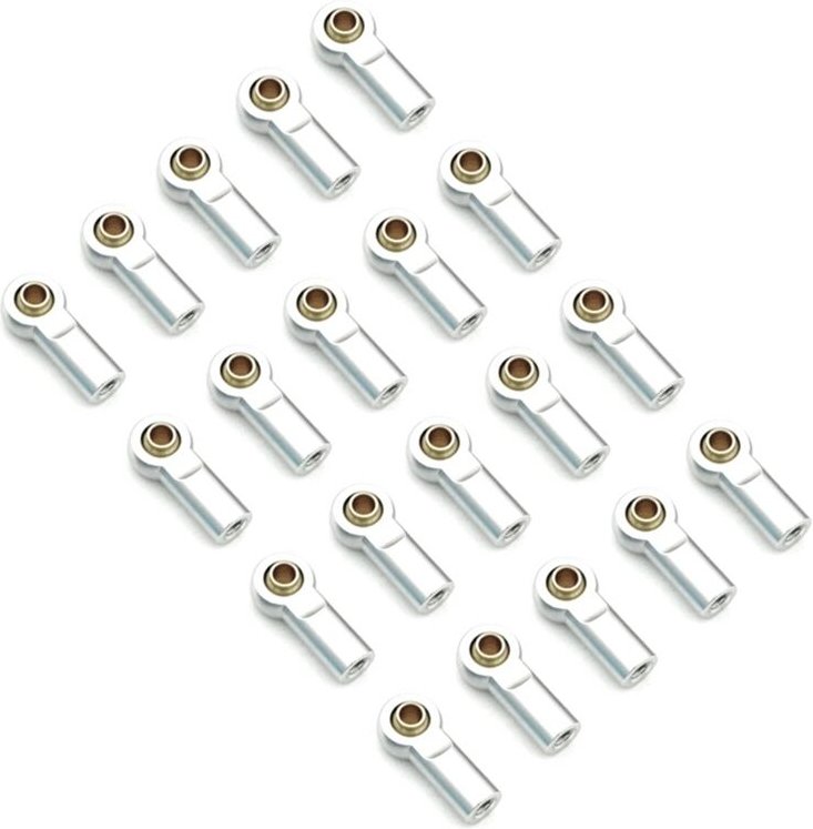 Tlily - 20 StüCke Metall M3 Spurstangenkopf Kugelgelenk Link Kugelkopf für 1/10 rc Auto Crawler axial SCX10 Trx4 D90 CC0...