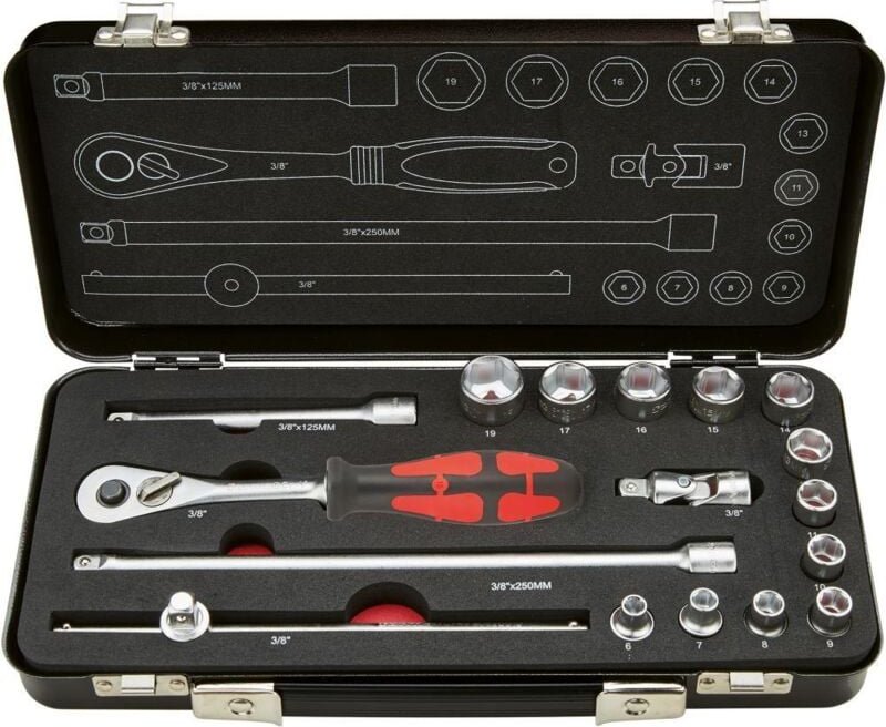 Steckschl.Garnitur 3/8' 17tlg. - Format