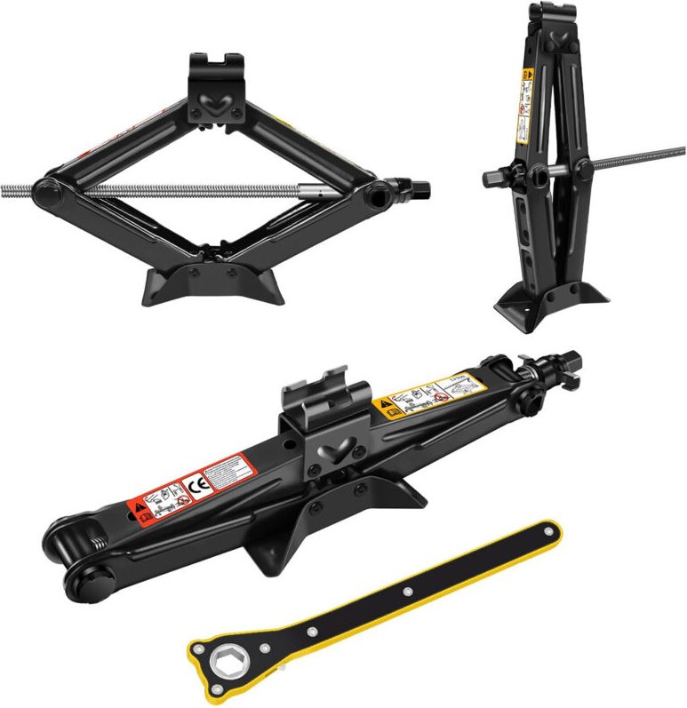 Dayplus - Universal Scherenwagenheber 2 Tonnen Kapazität mit Ratschengriff Kraftersparnis
