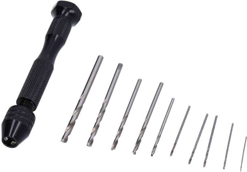 Stiftbohrer, Mini-Spiralbohrer aus schwarzer Aluminiumlegierung für Walnussholz für Heimwerkerprojekte