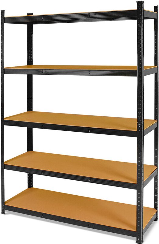 Brace 120 - Schwerlastregal mit 5 B�den Schwarz, robuste Lagerung f�r Werkstatt, Garage und Keller 180x120x40 cm