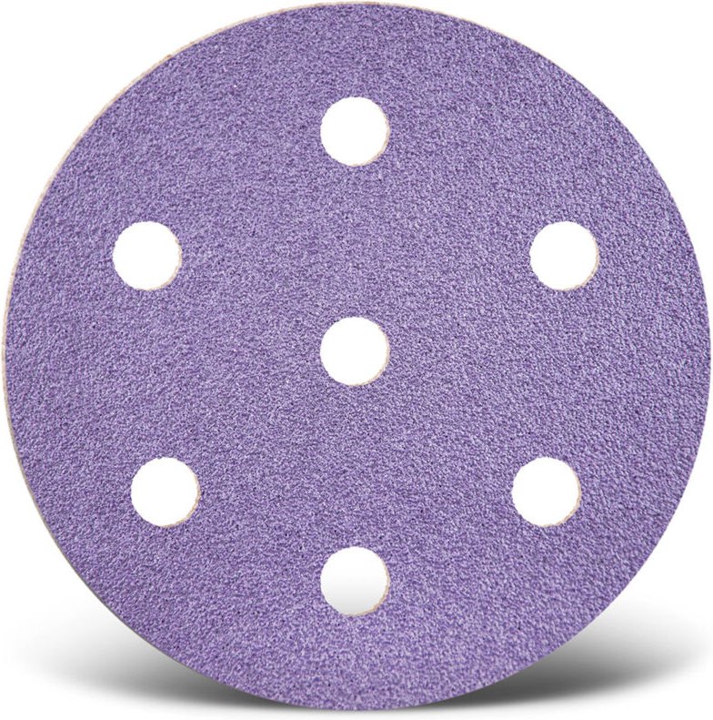 Purple hd Klett-Schleifscheiben, 90 mm, 7-Loch, f. Exzenterschleifer, Keramik-Mix (50 Stk.) K80 - Menzer