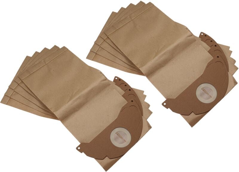 10x Staubbeutel kompatibel mit Kärcher k 2601 Plus, k 2601, k 2501 te, k 2501, a 2120 me Staubsauger - 44cm x 20cm braun...