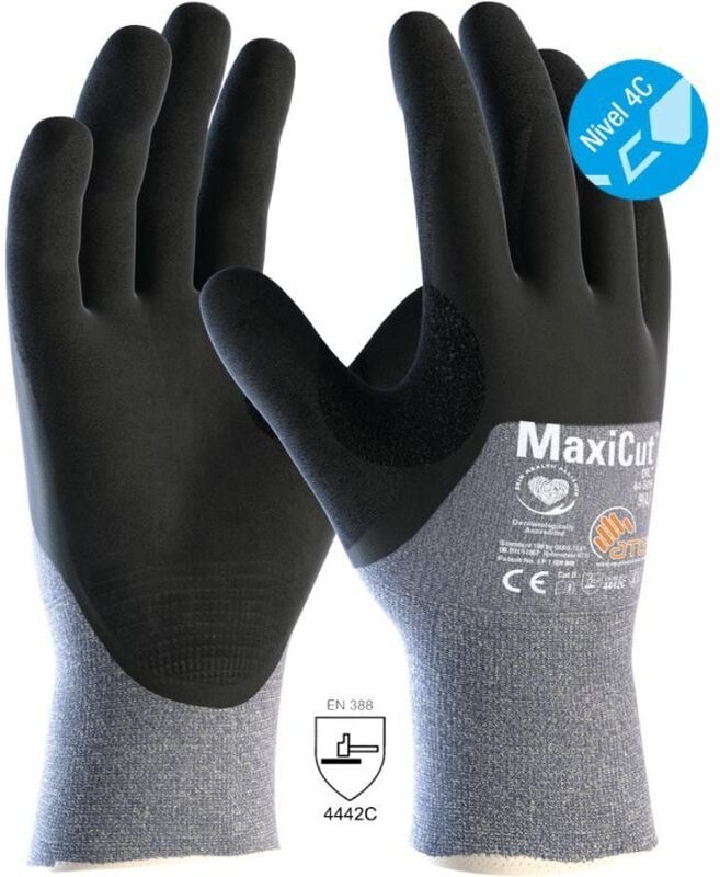 Schnittschutzhandschuhe MaxiCut®Oil™44-505 Größe 10 schwarz/blau EN 388 PSA-Kategorie II
