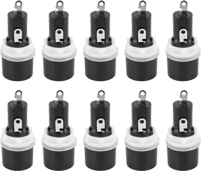 Sicherungshalter 10 Stück, Sicherungshalter zur Panelmontage mit Schraubkappe - MF-528, 5 x 20 mm Sicherungsgehäuse, sch...