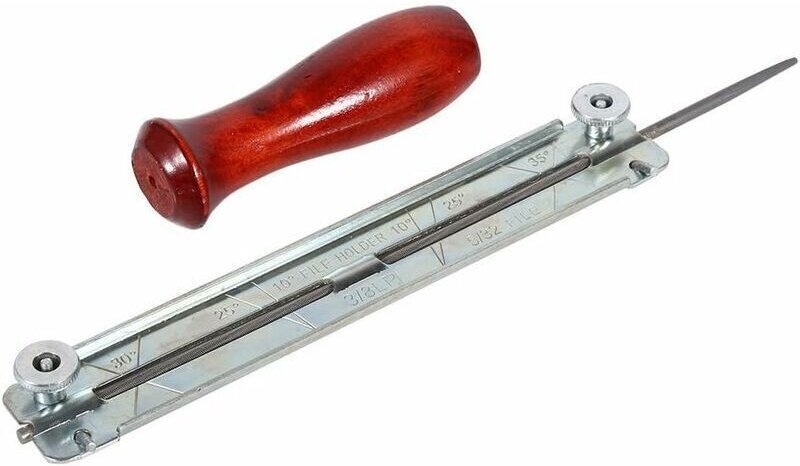 Kettensägen-Schärfset, Feile und Kettenführung, Holzgriff (4,8 mm)