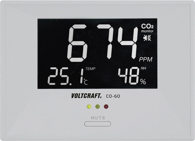 CO2-60 Kohlendioxid-Messgerät 0 - 3000 ppm - Voltcraft