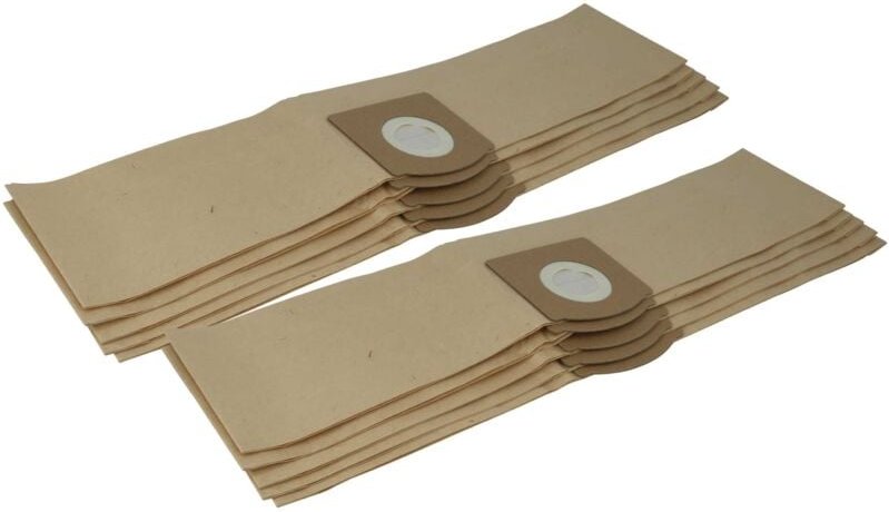 10x Staubbeutel kompatibel mit Kärcher wd 1 Compact Battery, wd 1 Compact Battery Set Staubsauger - 54cm x 12cm braun - ...