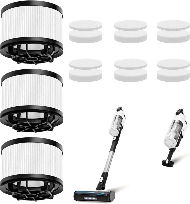 3 Pack Ersatzfilter für Levoit LVAC-200 Akku Staubsauger, mit 6 Vormotorfilter und 6 Nachmotorfilter, Hochleistungs-HEPA...