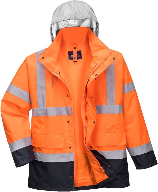 Hi-vis Bicolore Kontrast Parka Verkehr 4-in-1 Farbe: Orange/Navy Größe: XXL - Portwest