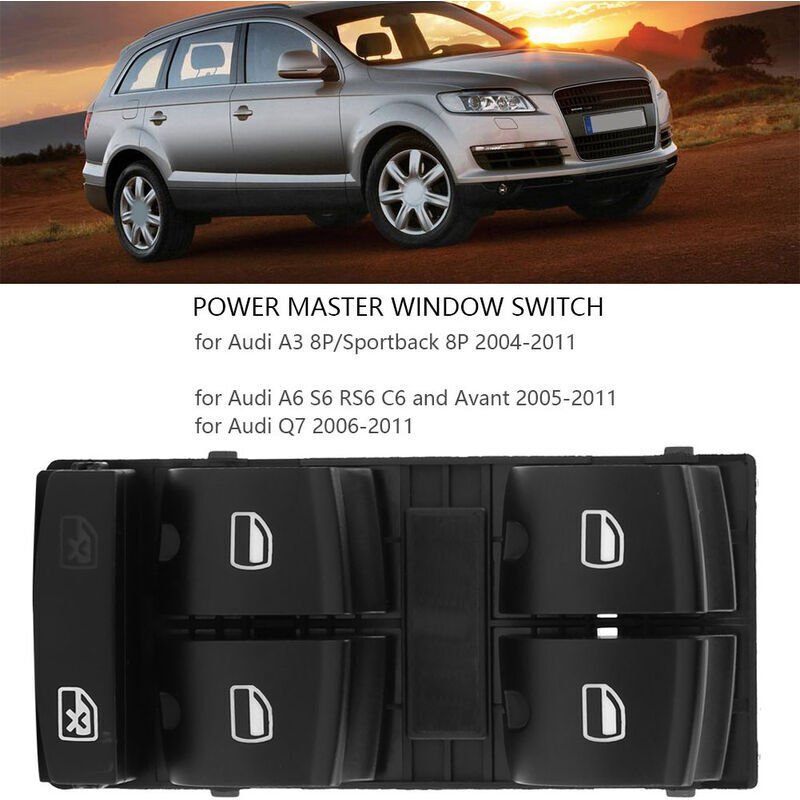Vtizikl Bouton de commutation de commande de fenêtre principale d'alimentation électrique pour Audi A3 A6 Q7 4F0959851A ...