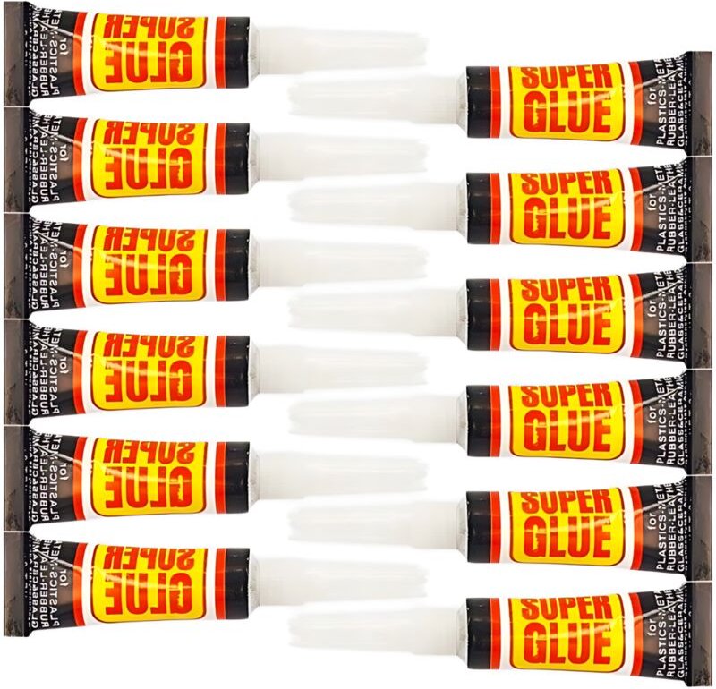 Superkleber Schnell Und Stark, Set Mit 12 Cyanoacryl-Stücken