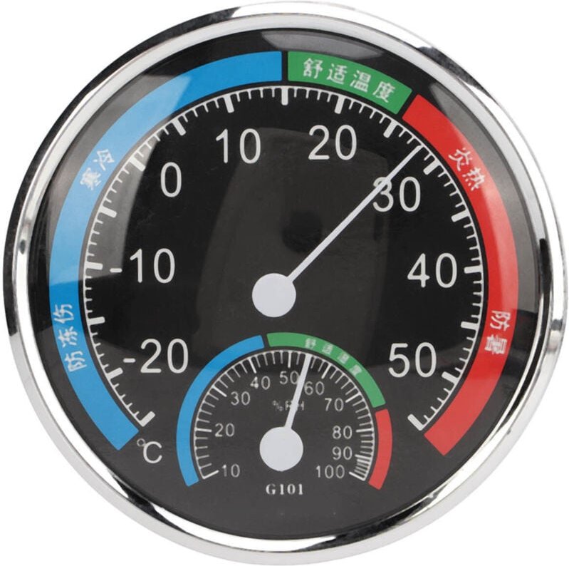 G101 Temperatur- und Feuchtigkeitsmessgerät, Feuchtigkeitsdetektor, Thermometer, Hygrometer, Multifunktional, Schwarz