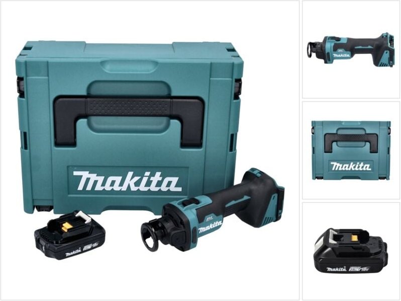 Makita DCO 181 A1J Akku Rotationsschneider 18 V 32000 U/min Brushless + 1x Akku 2,0 Ah + Makpac - ohne Ladegerät