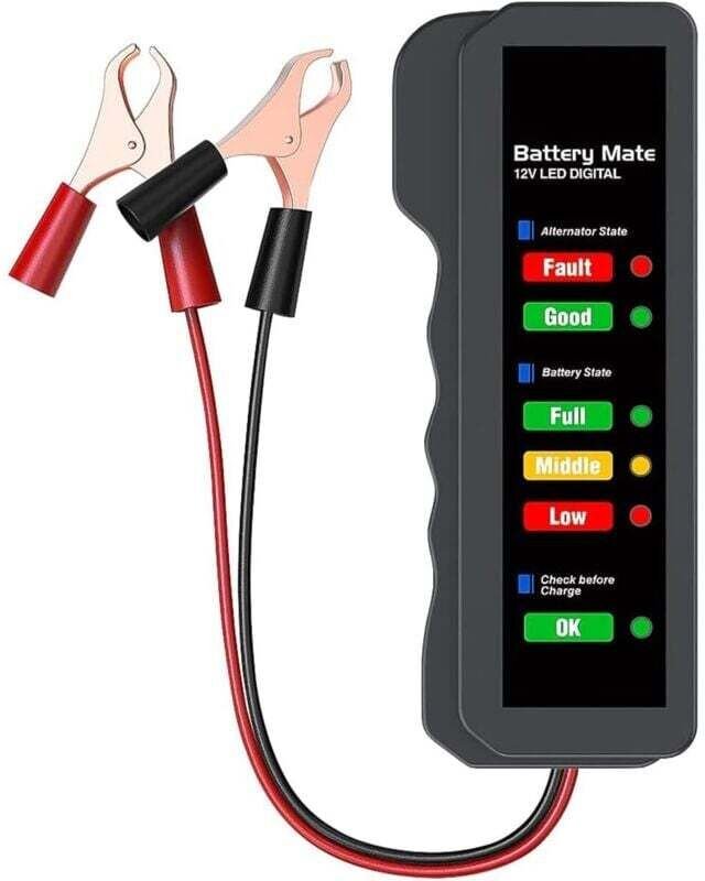YMYNY 1 Stück 12-V-Autobatterietester, Kfz-Lichtmaschinentester, Batterieprüfer, Prüfanalysator für Lichtmaschine und Ba...