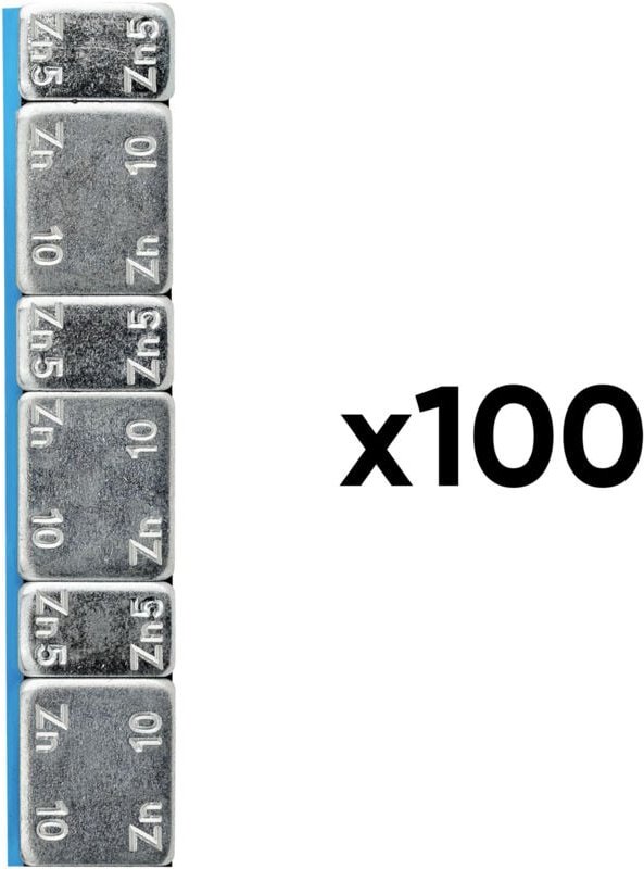 JBM54807 Schachtel mit 100 selbstklebenden Gegengewichten aus Zink à5 g