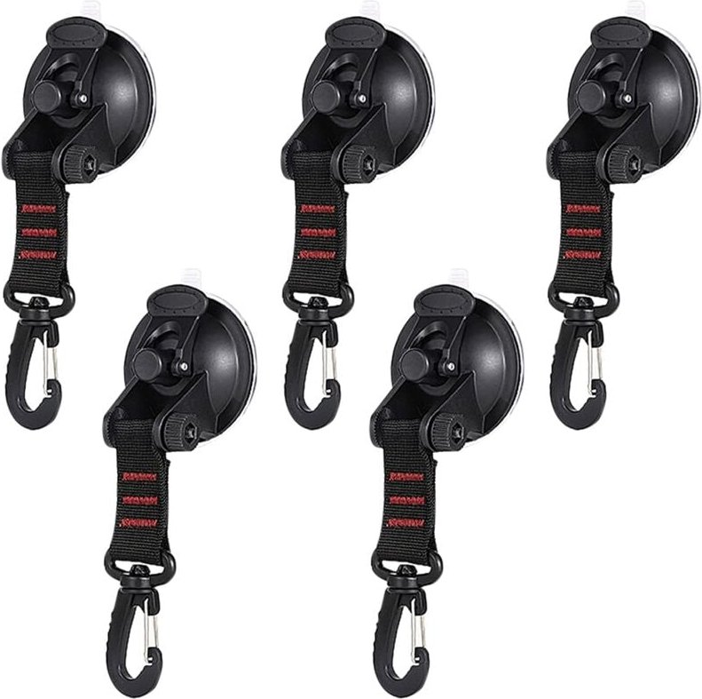 Tlily - 5 stücke Heavy-Duty Saugnapf Haken Auto Schnalle Camping Kabelbinder Zelt für Wohnmobil