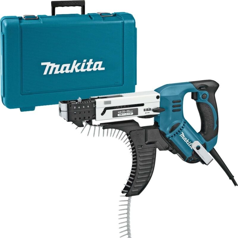 Magazinschrauber 6842, 470 w, 25-55 mm, 4.700 min, incl. Schraubvorsatz, im Transportkoffer - Makita
