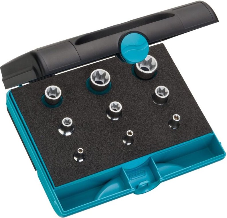 Werkzeug Satz torx, Vierkant hohl 6,3 mm (1/4), Vierkant hohl 10 mm (3/8), Vierkant hohl 12,5 mm (1/2), Außen torx Profi...