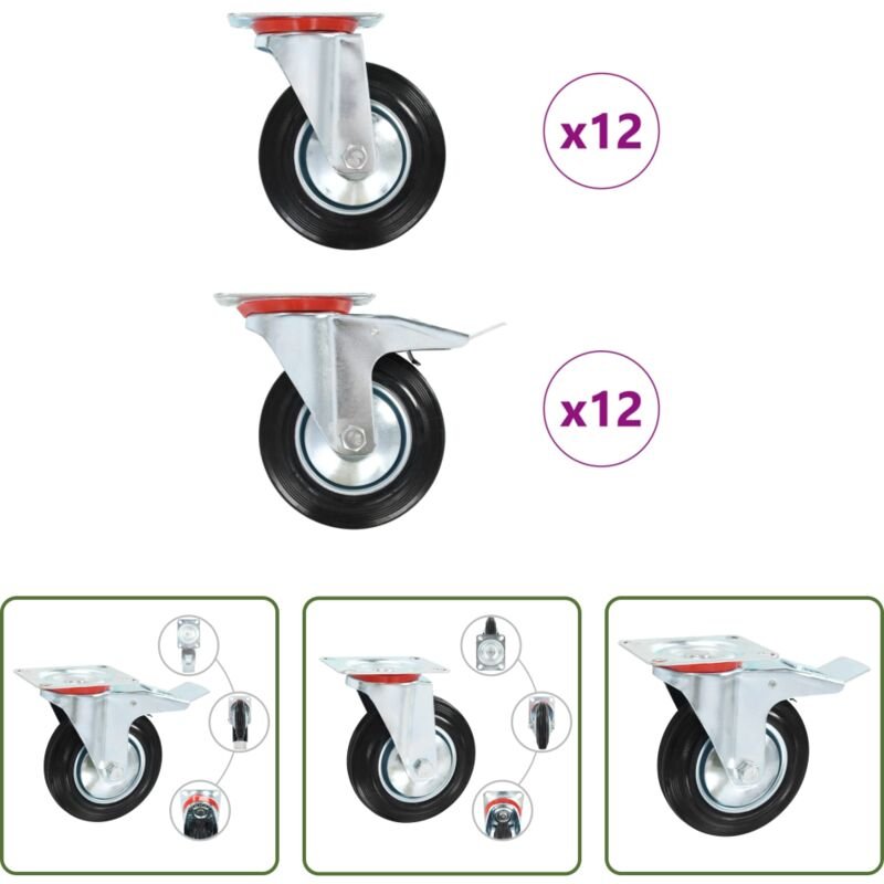 Lenkrolle 160 mm - 24 Stk. Lenkrollen 160 mm