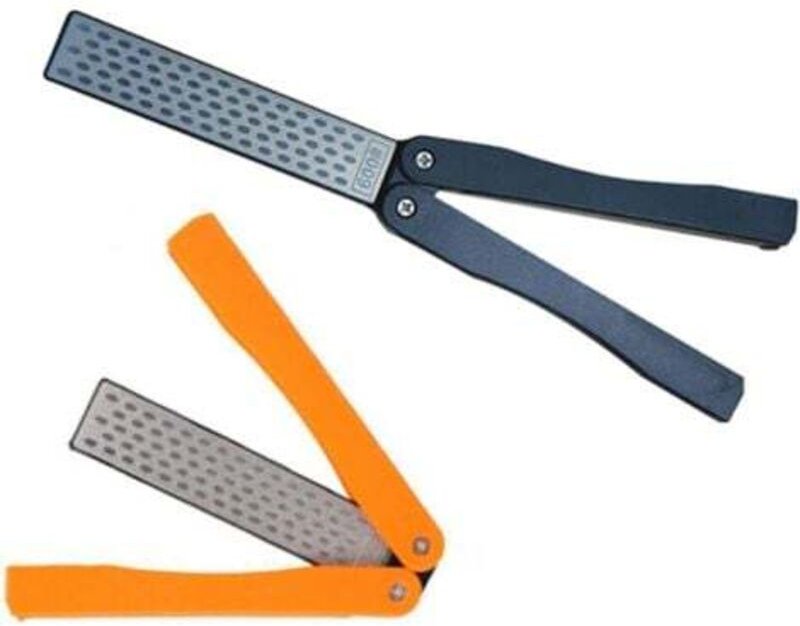 Mennitr 2er-Pack tragbare doppelseitige Messerschärfer, Körnung 400/600, Diamant-Schärfstein für Küche, Garten, Outdoor-...