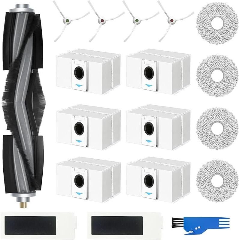 FOREHILL Zubehörset für Deebot T20 Omni / T20e Omni: 18 Ersatzteile für Saugroboter – 1 Hauptbürste, 6 Staubbeutel