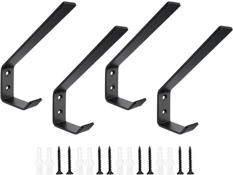 Kleiderhaken, Edelstahlhalterung, Tragkraft bis zu 22,7 kg, Wandhaken mit Schrauben für Jacken, Hemden, Tragetaschen, Ru...