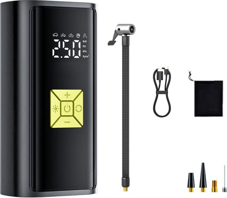 Lntyq - Tragbarer Luftkompressor, Mini-Tragbarer Luftkompressor 4500 mAh, 150 PSI-Pumpe, Fahrrad-Inflator mit Digitalanz...