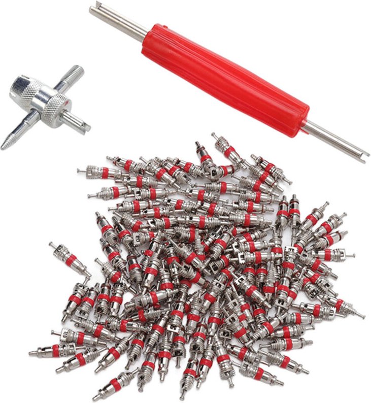 Fockety 4-Wege-Reifenventil-Einsatzentferner für PKW, LKW, SUV, ATV, Doppelkopf-Präzisionswerkzeug zum einfachen Austaus...