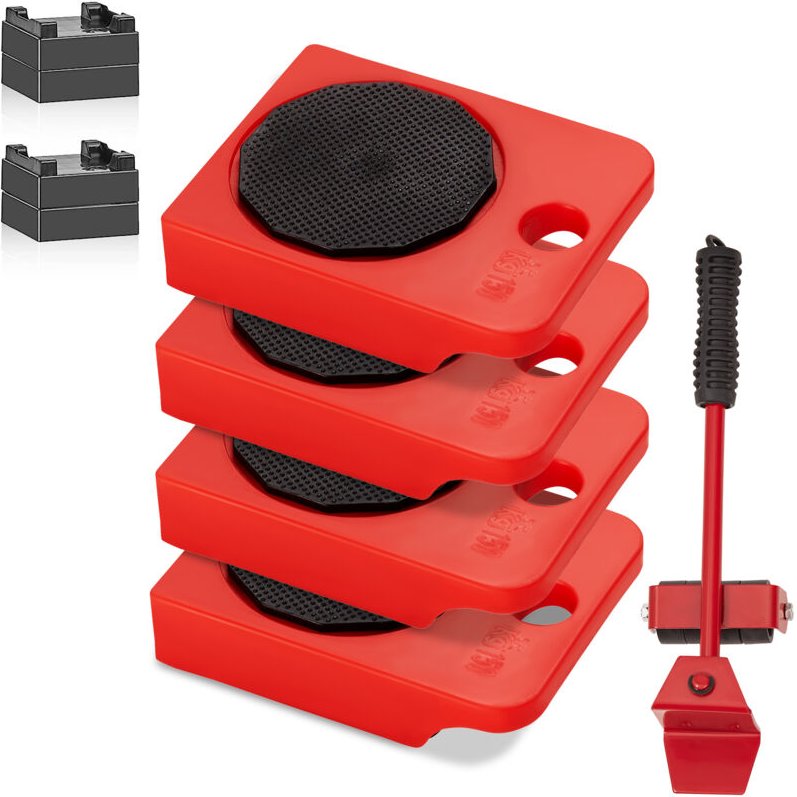 Mophorn 4er-Pack Möbelwagen, Kunststoff-Transportgleiter mit 4 PP-Rädern und 360°-Drehung, Rutschfeste Kappe, 250 Pfund ...