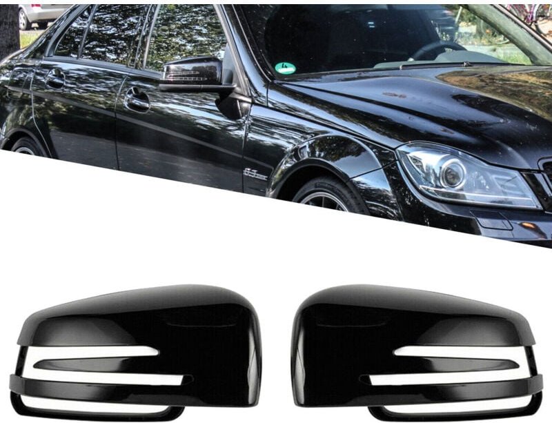 Passend für Mercedes-Benz C-Klasse E-Klasse S-Klasse W204W212 Spiegelabdeckung schwarz weiß glänzend Spiegelabdeckung