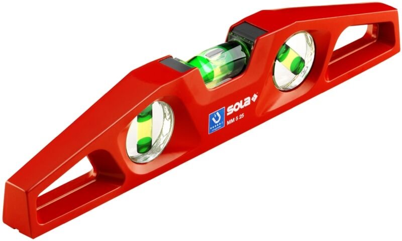 Horizontale und vertikale Wasserwaage, 5 x 25 cm, SOL 01331401