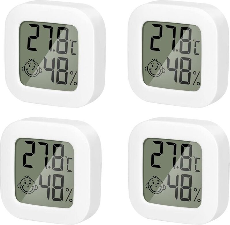 ZVD - 4 Pack Thermometre Interieur Mini Thermomètre Hygrometre Haute Précision Température Hygromètre Moniteur avec Air ...