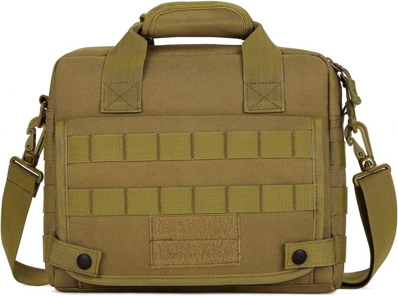 Taktische Schultertasche Militär Laptop Handtasche Multifunktionale Messenger Bag, Braun