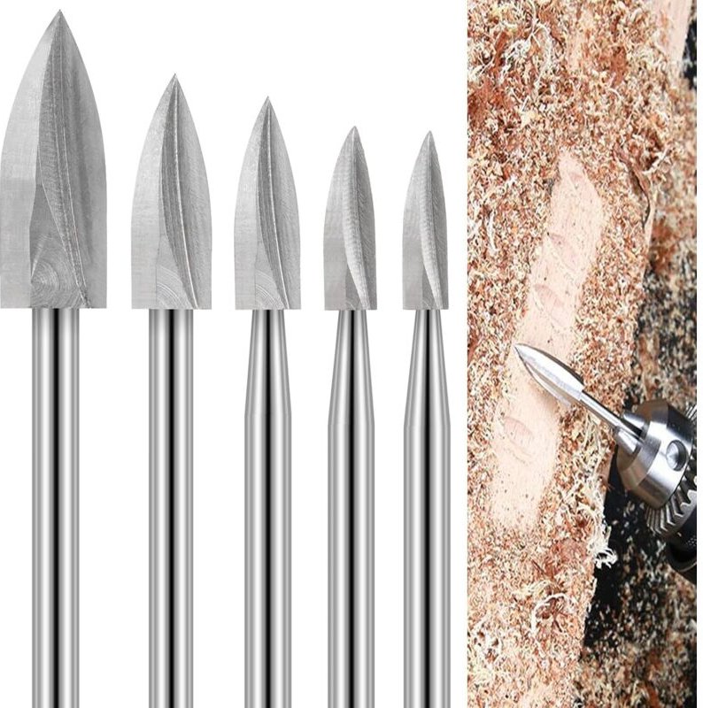 Holzschnitzbohrer, 5 Stück, 1/8" Schaft, Holzschnitzbohrer für Heimwerkerarbeiten, Schnitzen, Gravieren, Schleifen und B...