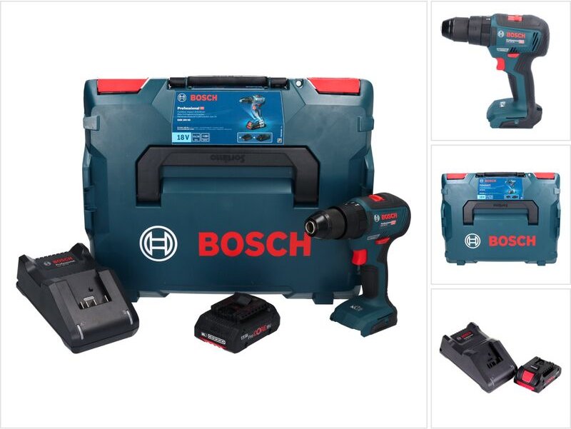 Bosch GSB 18V-55 Professional Akku Schlagbohrschrauber 18 V 55 Nm Brushless + 1x ProCORE Akku 4,0 Ah + Ladegerät + L-Box...