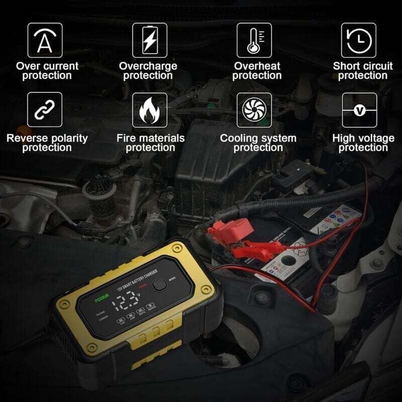 12V 6A Smart-Batterieladegerät für Auto und Motorrad, automatisches Batterieladegerät für Auto, Motorrad und LKW