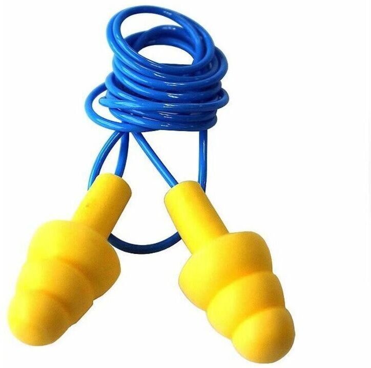 Silikon-Ohrstöpsel, Gehörschutz, 6 Stück (gelb)