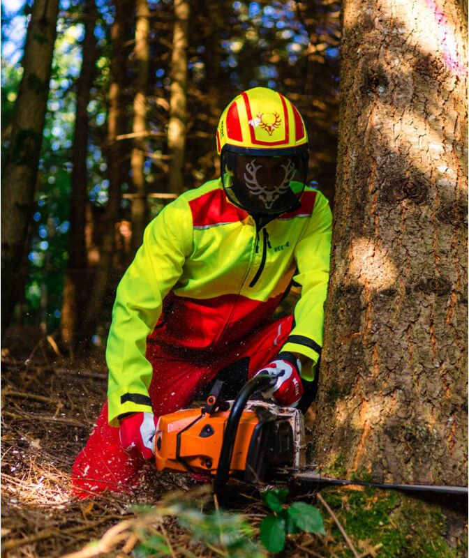 KOX - Forstjacke Mistral 3.0 Rot/Gelb Größe m