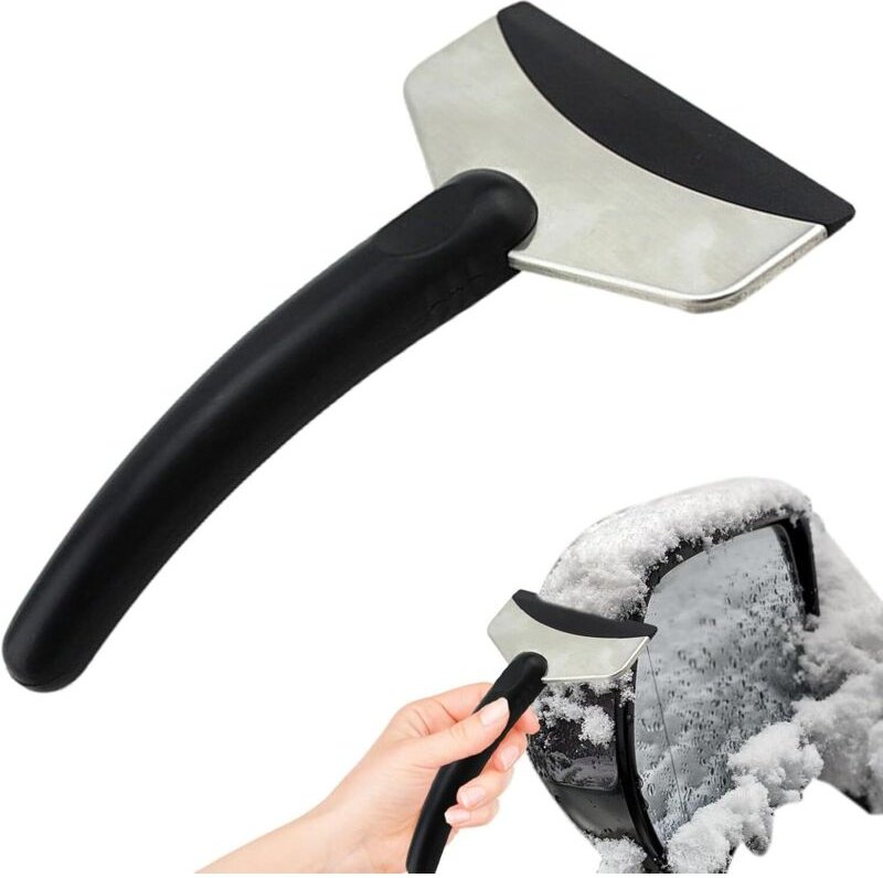 Universeller Auto-Schneekratzer – Schneeschaufel aus Edelstahl für Fenster, abnehmbare Schneebürste und Eiskratzer mit e...