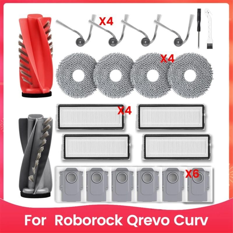 Für Qrevo Curv Roboter-Staubsauger Teile Wichtigsten Seite Pinsel