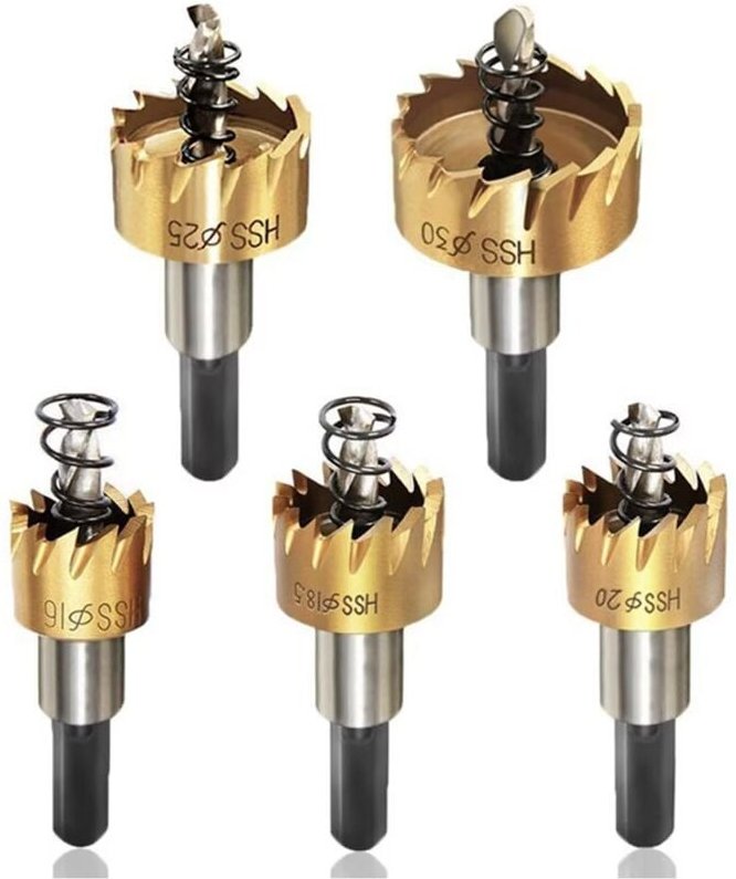 5-teiliges HSS-Lochsägen-Bohrer-Set für Edelstahl-Lochsägen (15–30 mm)