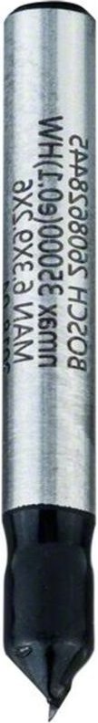 V-Nutfräser Standard for Wood mit 6 mm Schaft, D1 6,35 mm, l 16 mm, g 48 mm, 90° - Bosch