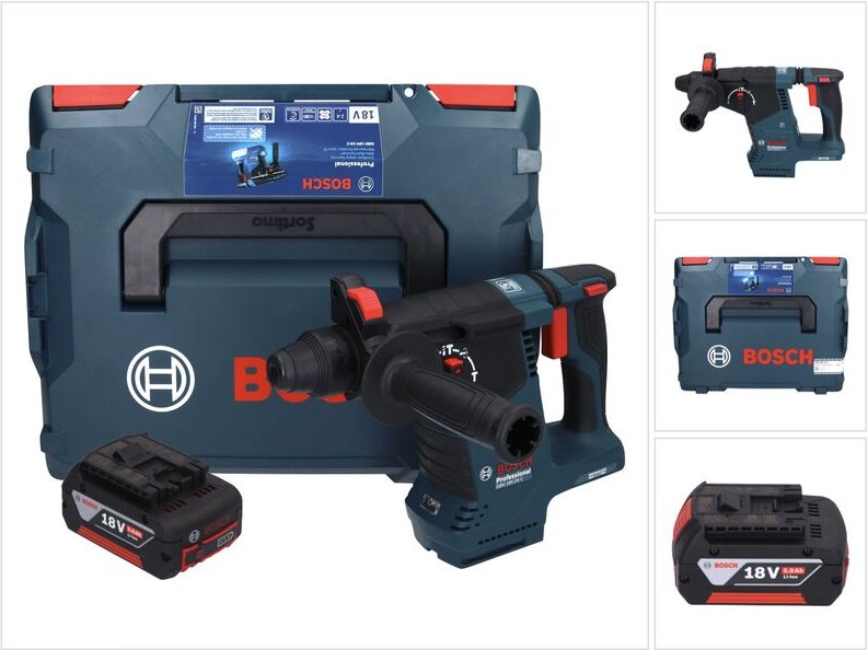 Bosch GBH 18V-24 C Professional Akku Bohrhammer 18 V 2,4 J Brushless SDS plus + 1x Akku 5,0 Ah + L-BOXX - ohne Ladegerät