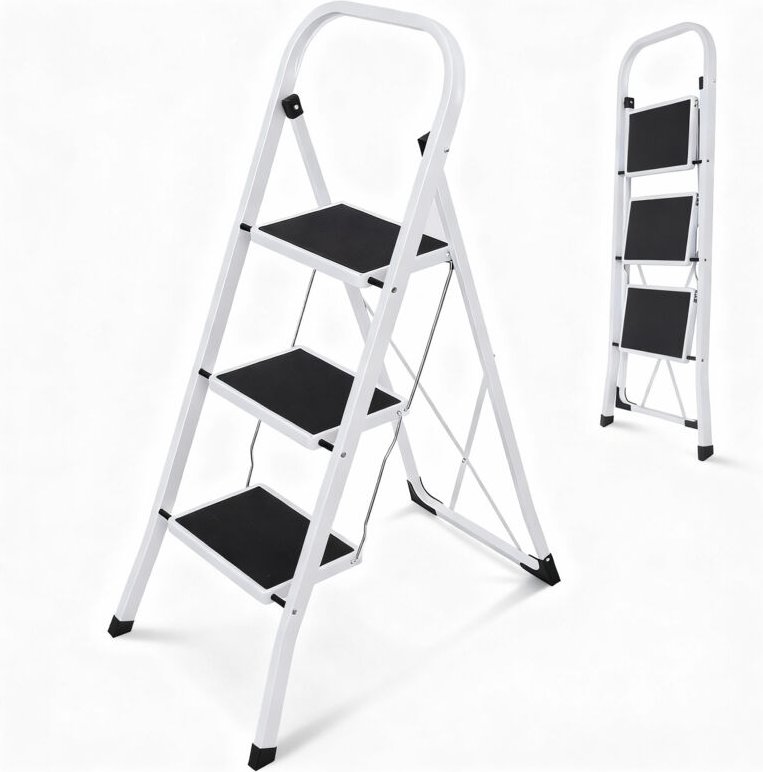 Sekey 3-stufige Trittleiter mit Handlauf – kompakt, sicher und ideal für Küche und Haushalt