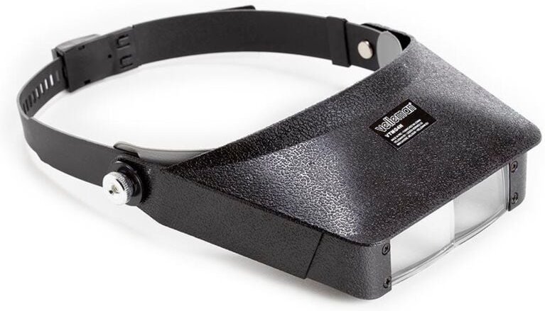 Velleman Kopflupe, Vergrößerung 1.8x/2.3x, mit zusätzlicher Linse