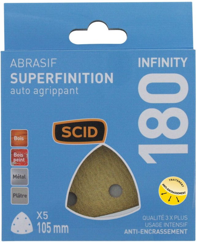 Delta-Gleitplatte mit Selbstklebung, 105 mm, 6 Löcher, 180°