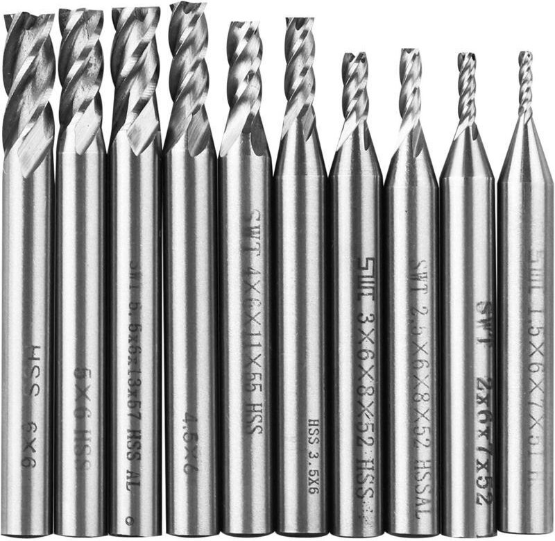 Schaftfräser-Set, 1,5 bis 6 mm HSS CNC-Bohrer mit geradem Schaft, 4-schneidiges Schaftfräser-Set für Holz, Aluminium, St...