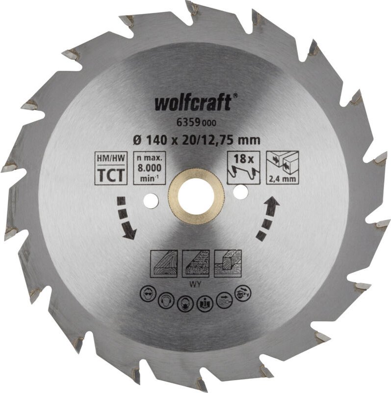 Wolfcraft - Kreissägeblatt Serie grün ø 140 mm Bohrung ø 20 mm Kreissägeblatt
